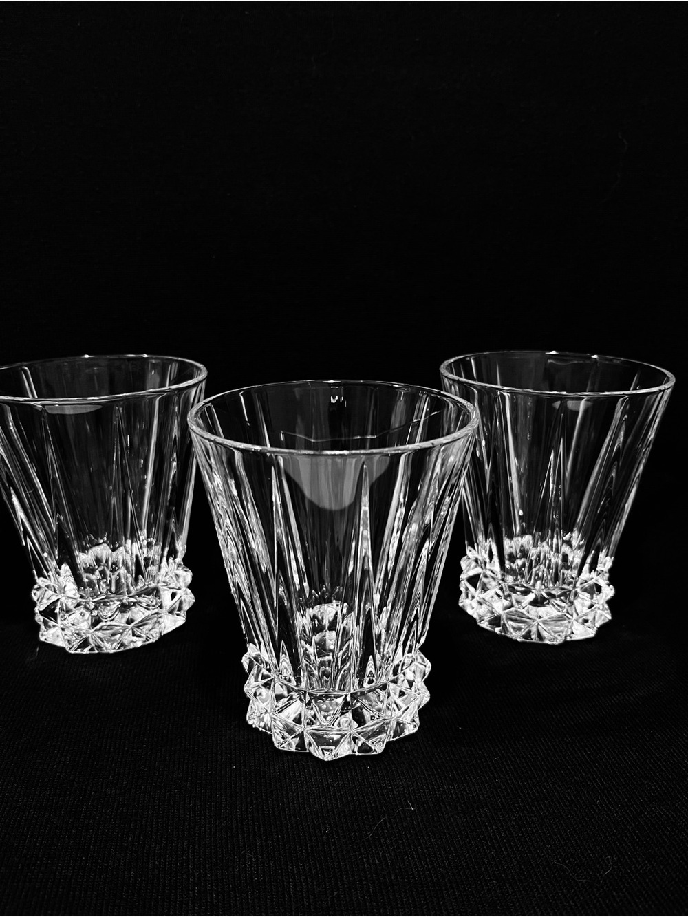 Vintage Rosenthal Blossom Germany Double Old Fashioned Crystal Glasses Set of 3